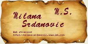 Milana Srdanović vizit kartica